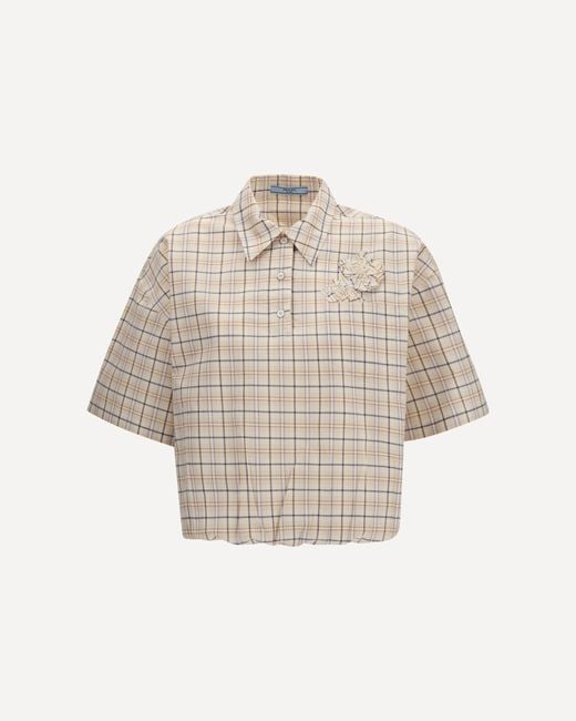 Prada White Checked Poplin Shirt