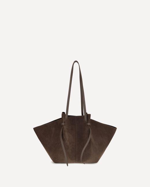 Yuzefi Natural Mochi Large Suede Shoulder Bag