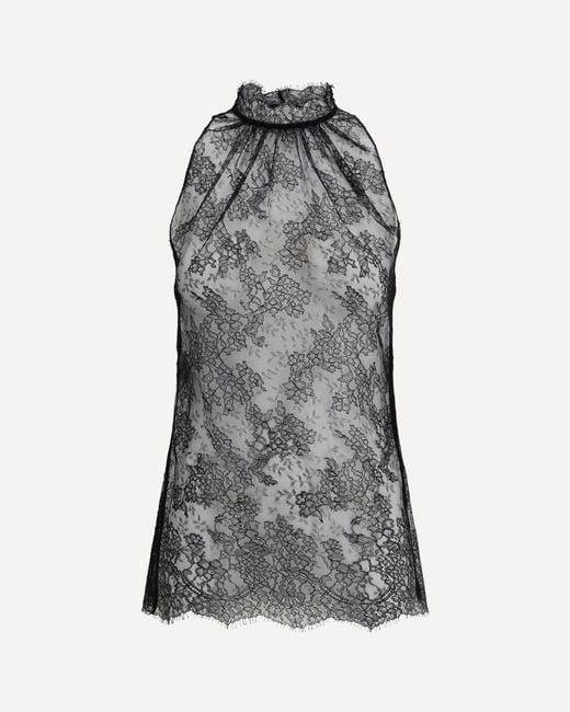 Alexander McQueen Gray Sleeveless Lace Top