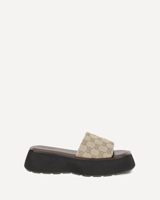 Gucci White Oversized Sole Slider Sandals