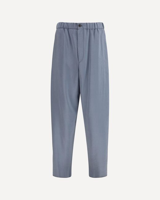 Giorgio Armani Blue Wide-Leg Silk Blend Pants for men