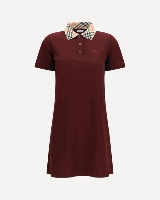 Burberry Red Polo-Style Cotton Dress
