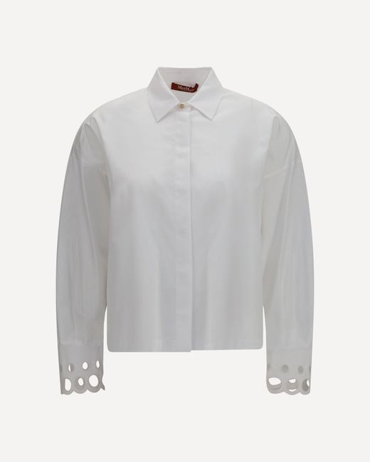 Max Mara Gray Cotton Poplin Shirt