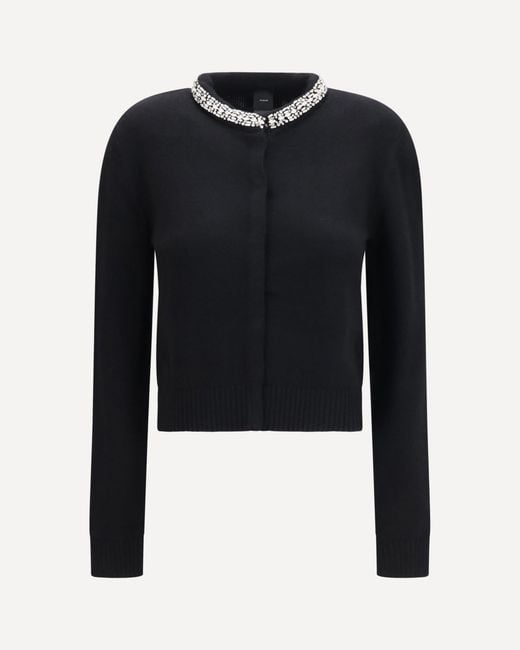 Pinko Blue Colonia Cardigan With Jewel Collar
