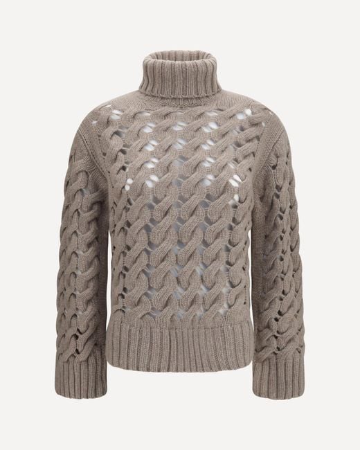 P.A.R.O.S.H. Gray P. A.R. O.S. H. Perforated Turtleneck Sweater