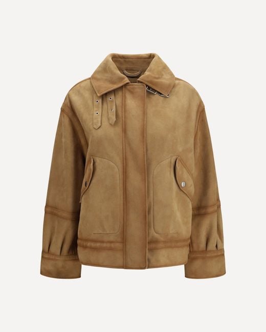 Ermanno Scervino Natural Heritage Detail Suede Aviator Bomber Jacket