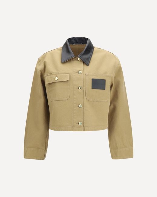 Balenciaga Metallic Heavy Cotton Cropped Jacket