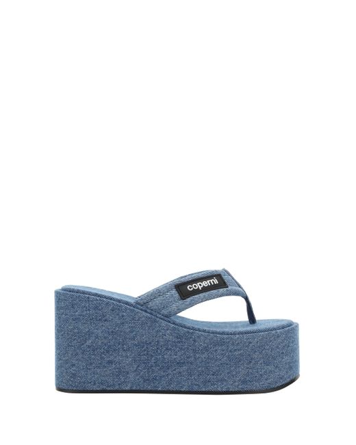 Coperni Blue Wedge Sandals