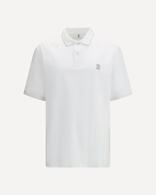 Brunello Cucinelli White Polo for men