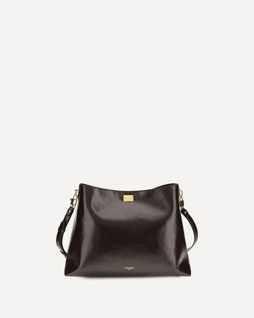 Dolce & Gabbana White Large Vittoria Leather Shoulder Bag
