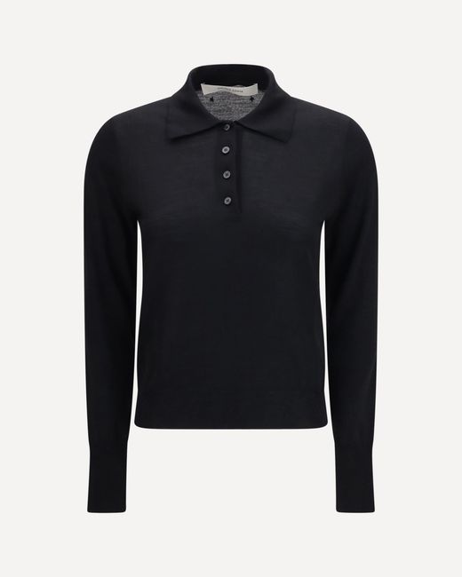 Golden Goose Deluxe Brand Blue Long Sleeve Merino Wool Polo