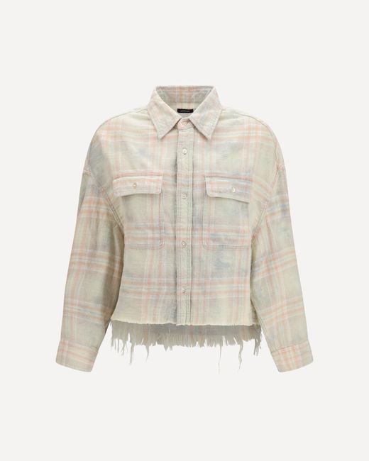 R13 White Plaid Shirt