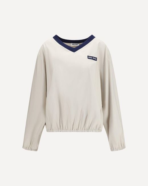 Miu Miu Natural Pongé Tec Sweatshirt