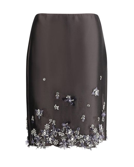Gonna Midi Con Cristalli di Prada in Gray
