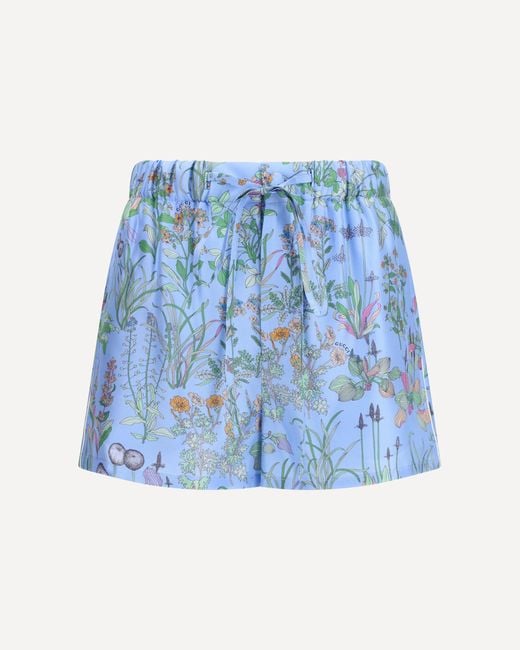 Gucci Blue Printed Silk Twill Shorts