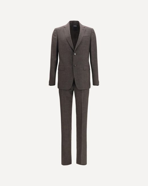 Zegna Brown Tailored Suit for men