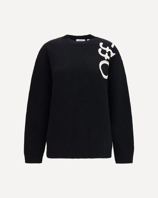 Off-White c/o Virgil Abloh Blue Vertical Bookish Crewneck Sweater