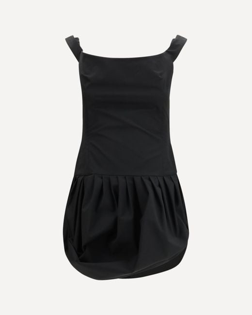 Magda Butrym Black Off-Shoulder Puff Skirt Mini Dress
