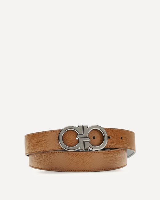 Ferragamo White Reversible And Adjustable Gancini Belt for men