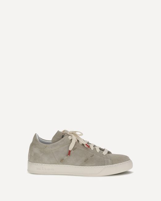 Kiton White Suede Sneakers for men
