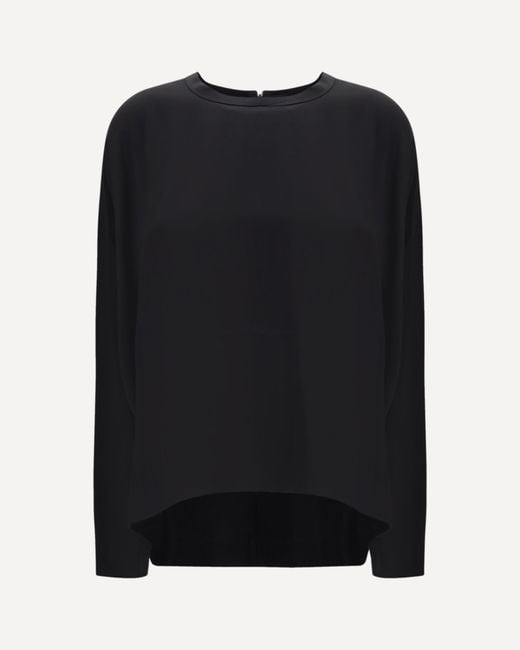 Totême Black Boxy Satin Top