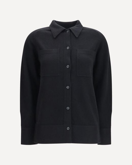 Totême Black Cashmere Shirt
