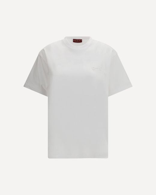 Gucci White Cotton Jersey T-Shirt