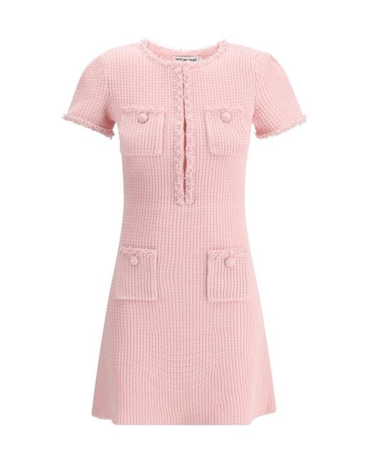 Self-Portrait Pink Ribben Mini Dress