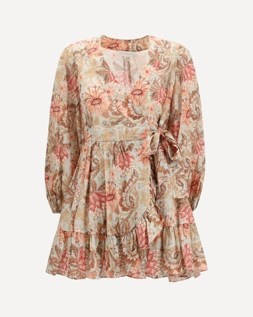 Zimmermann Brown Daylight Wrap Mini Dress