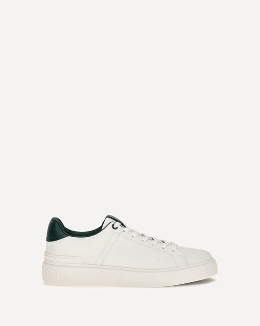 Balmain White B-Court Leather Sneakers for men
