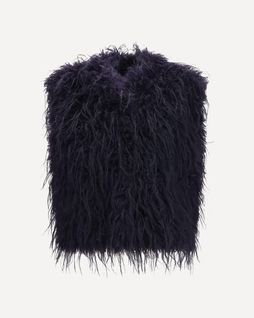 Forte_forte Blue Forte_Forte Eco Mongolia Faux Fur Vest