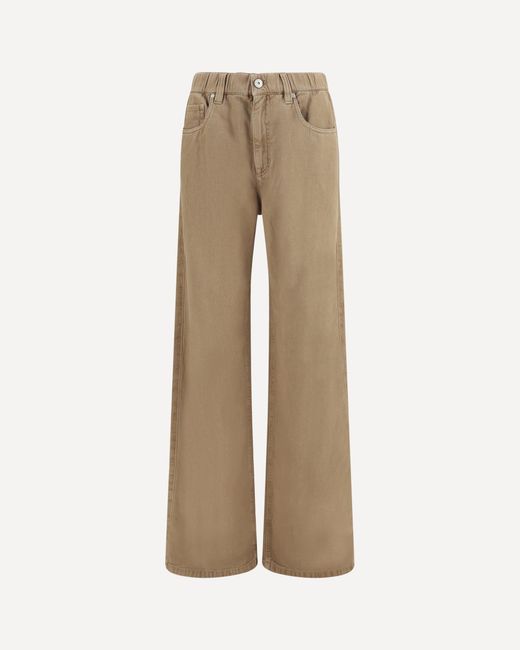 Brunello Cucinelli Natural Wide-Leg Jeans