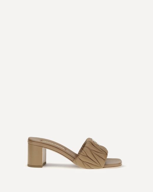 Miu Miu Natural Logoed Sandals