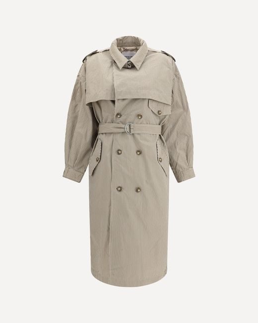 Isabel Marant Natural Chilma Striped Coat