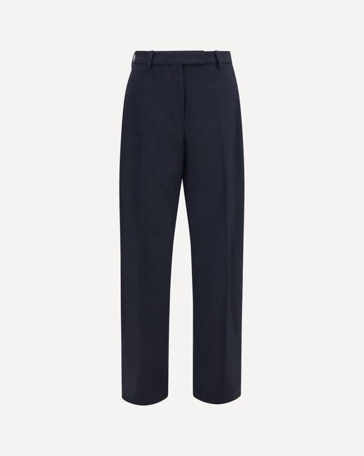 THE LATEST Blue Straight-Leg Wool-Blend Pants