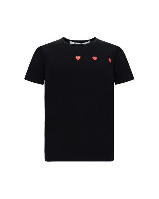 COMME DES GARÇONS PLAY Black T-Shirt With Logo for men