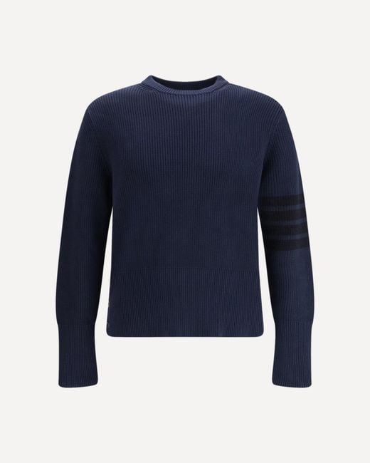 Thom Browne Blue 4-Bar Sweater for men