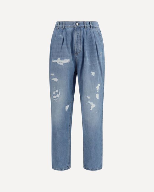 Brunello Cucinelli Blue Worn-Effect Jeans for men
