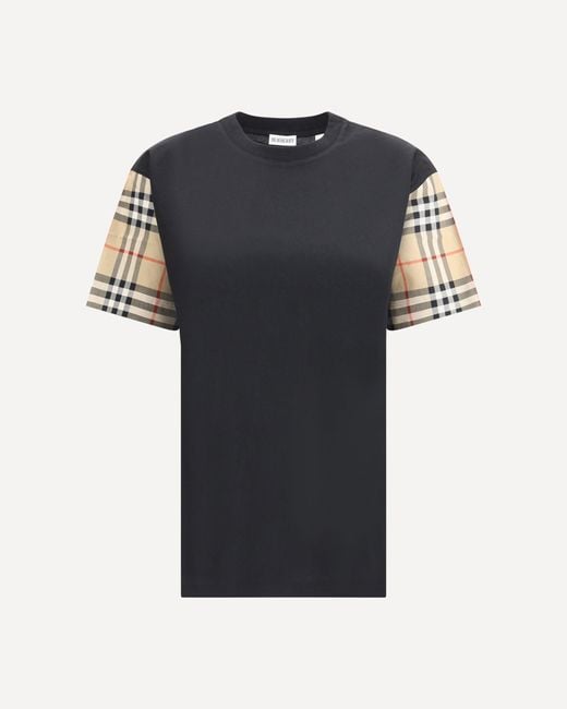 Burberry Black Check Archive Sleeve T-Shirt