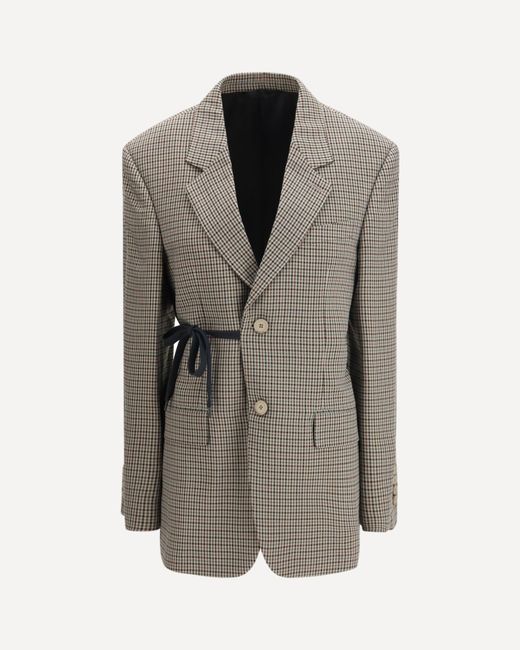Balenciaga Gray Single-Breasted Vichy Jacket