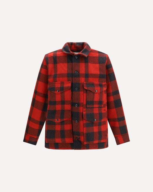 Filson Red Mackinaw Cruiser Wool Jacket for men
