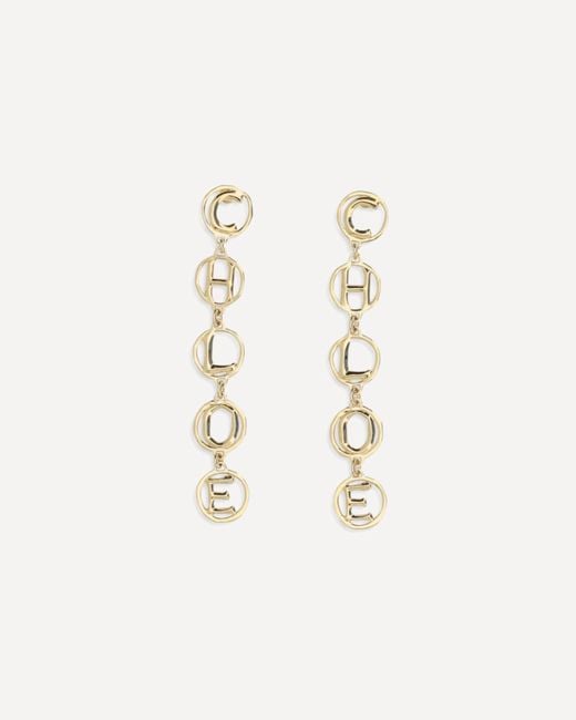 Chloé Natural Script Drop Earrings