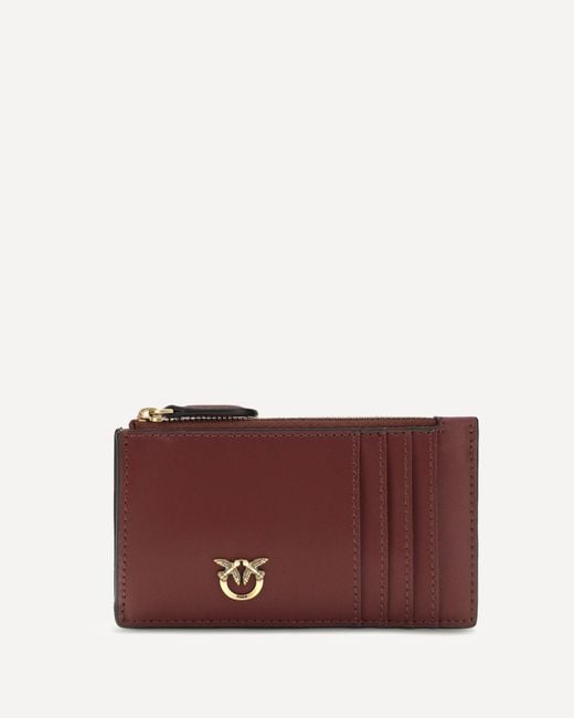 Pinko Purple Airone Leather Cardholder