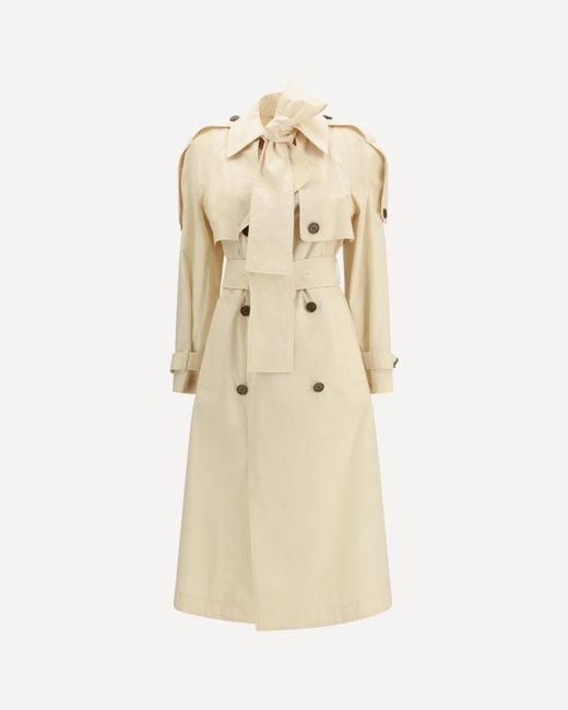 Burberry Natural Beige Polyester Trench Coat