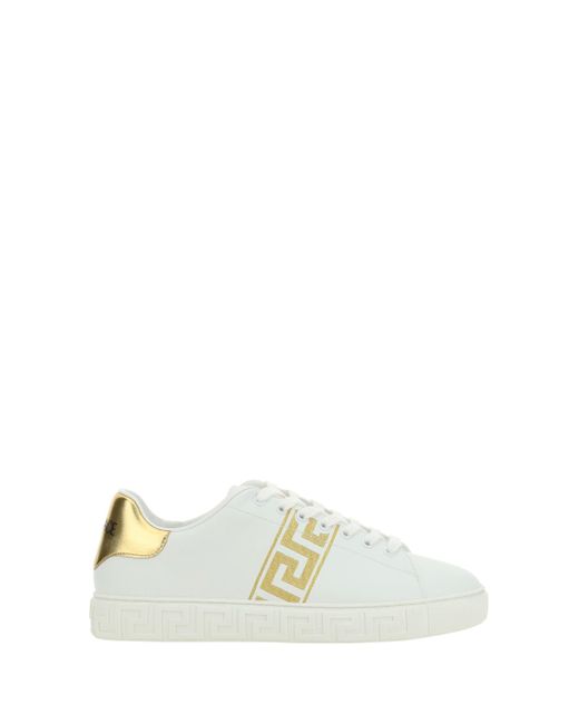 Versace White Sneakers With Embroidery for men