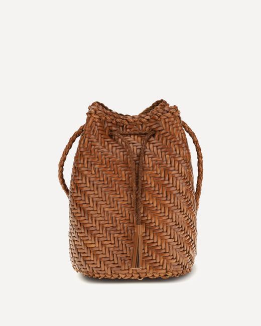 Dragon Diffusion Brown Pompom Double Jumps Bucket Bag