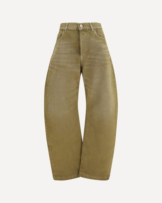 The Attico Green Wide-Leg Jeans With Back Belt