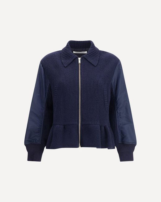 Undercover Bomber Jacket With Wool Inserts in Blue | Lyst UK