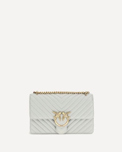 Pinko White Love One Classic Shoulder Bag