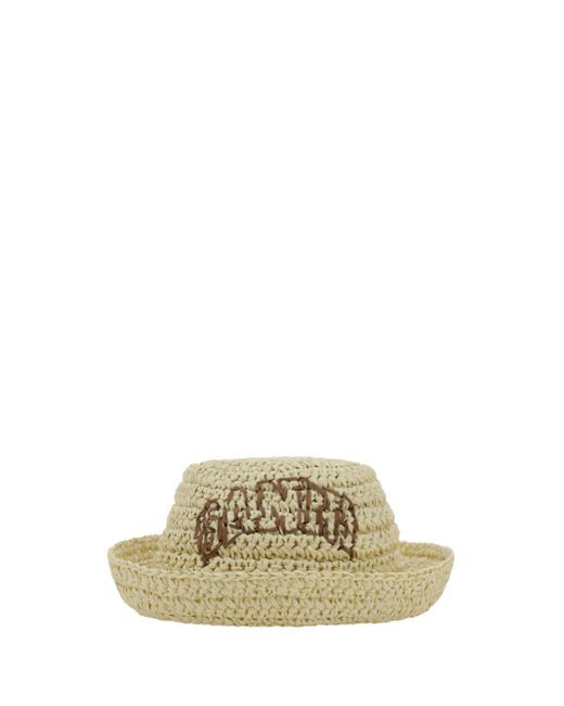 Ganni Metallic Summer Straw Hat
